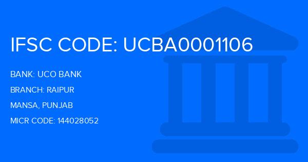 Uco Bank Raipur Branch IFSC Code