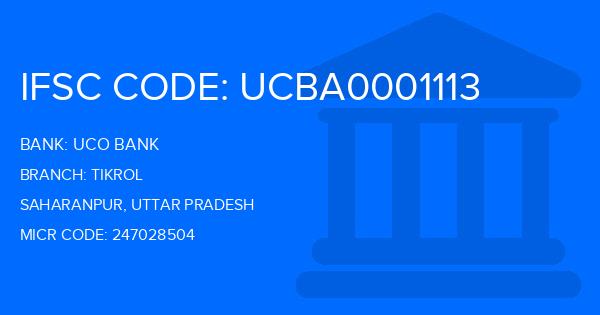 Uco Bank Tikrol Branch IFSC Code