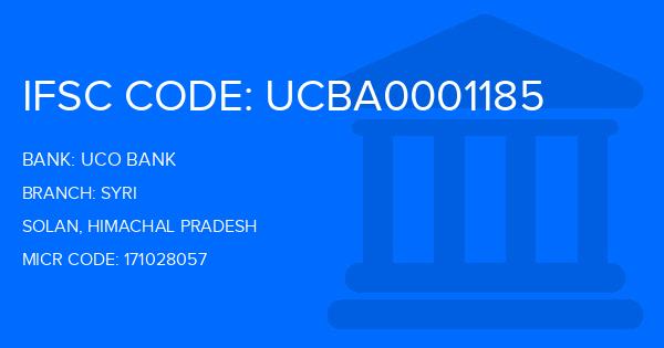 Uco Bank Syri Branch IFSC Code