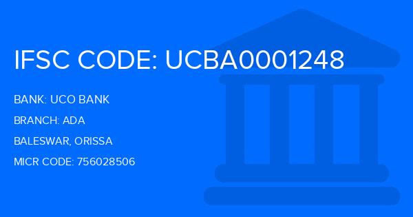 Uco Bank Ada Branch IFSC Code