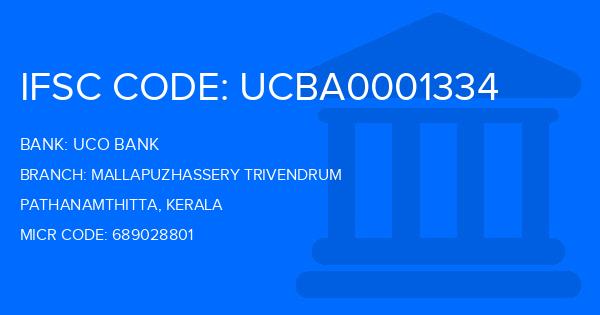 Uco Bank Mallapuzhassery Trivendrum Branch IFSC Code