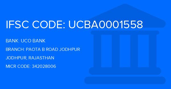 Uco Bank Paota B Road Jodhpur Branch IFSC Code