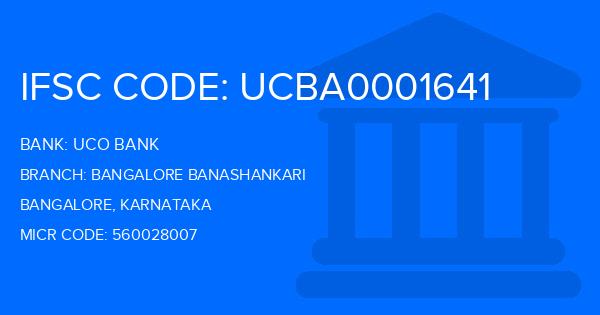 Uco Bank Bangalore Banashankari Branch IFSC Code