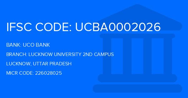 Uco Bank Lucknow University 2Nd Campus Branch IFSC Code