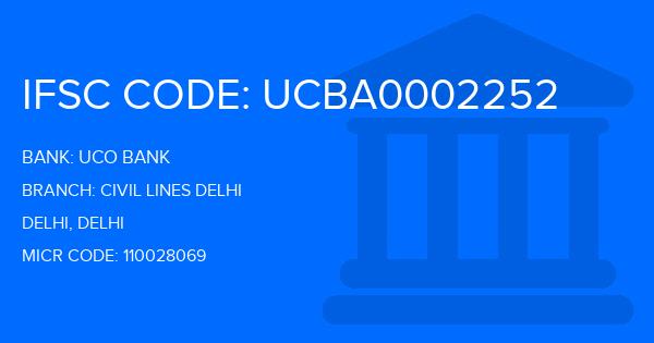 Uco Bank Civil Lines Delhi Branch IFSC Code