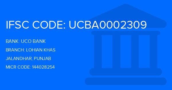 Uco Bank Lohian Khas Branch IFSC Code