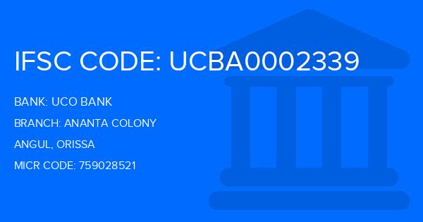 Uco Bank Ananta Colony Branch IFSC Code