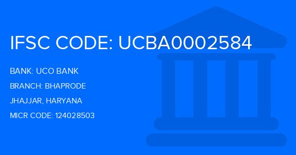 Uco Bank Bhaprode Branch IFSC Code