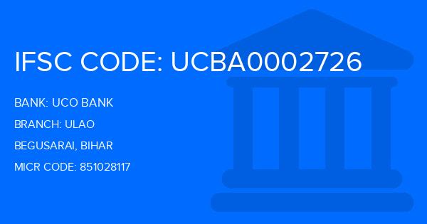 Uco Bank Ulao Branch IFSC Code
