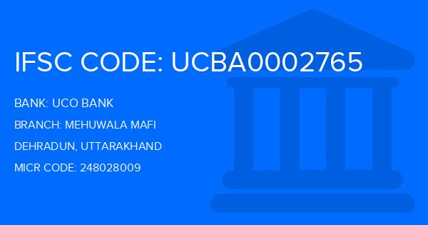 Uco Bank Mehuwala Mafi Branch IFSC Code