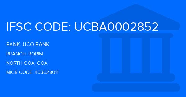 Uco Bank Borim Branch IFSC Code