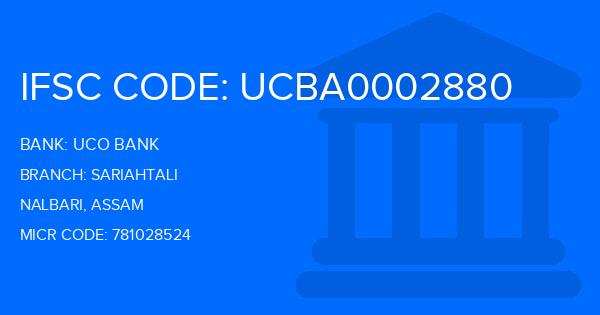 Uco Bank Sariahtali Branch IFSC Code
