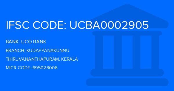 Uco Bank Kudappanakunnu Branch IFSC Code