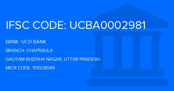 Uco Bank Chapraula Branch IFSC Code