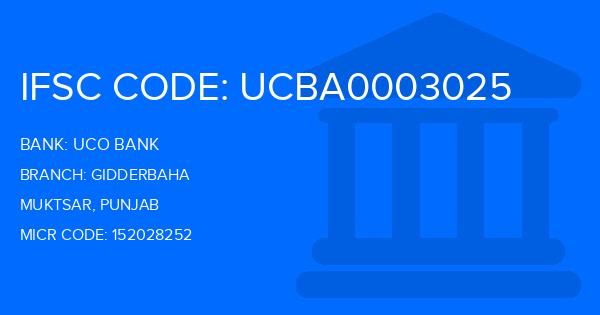 Uco Bank Gidderbaha Branch IFSC Code