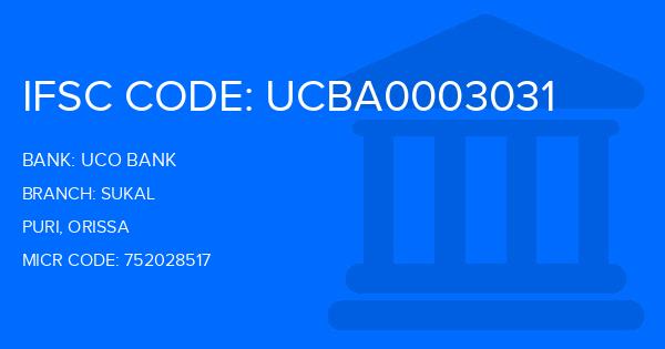 Uco Bank Sukal Branch IFSC Code