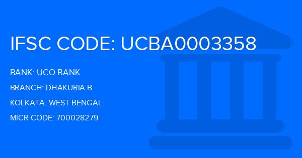 Uco Bank Dhakuria B Branch IFSC Code