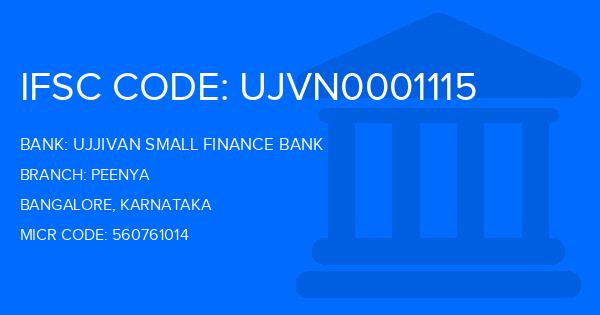 Ujjivan Small Finance Bank Peenya Branch IFSC Code