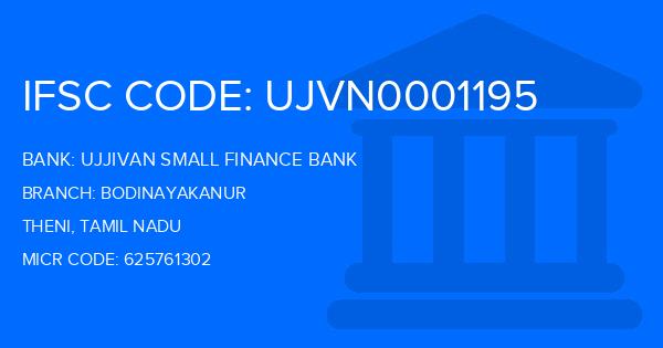 Ujjivan Small Finance Bank Bodinayakanur Branch IFSC Code