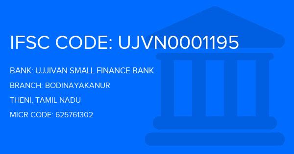 Ujjivan Small Finance Bank Bodinayakanur Branch IFSC Code