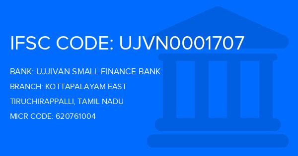 Ujjivan Small Finance Bank Kottapalayam East Branch IFSC Code