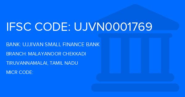 Ujjivan Small Finance Bank Malayanoor Chekkadi Branch IFSC Code
