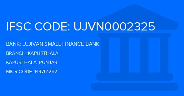 Ujjivan Small Finance Bank Kapurthala Branch IFSC Code