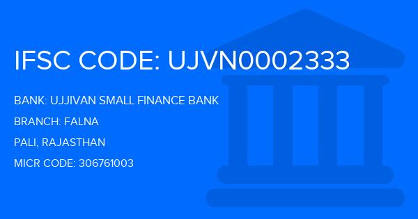 Ujjivan Small Finance Bank Falna Branch IFSC Code