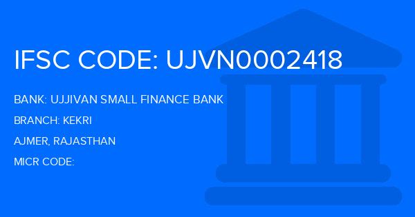 Ujjivan Small Finance Bank Kekri Branch IFSC Code