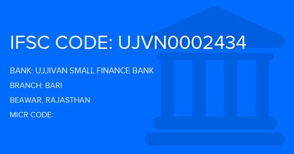 Ujjivan Small Finance Bank Bari Branch IFSC Code