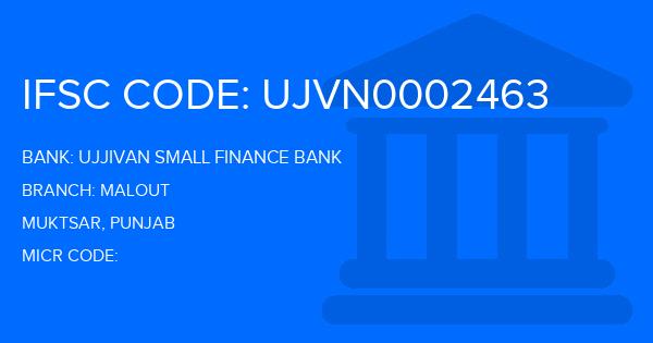 Ujjivan Small Finance Bank Malout Branch IFSC Code