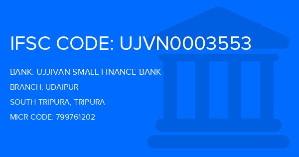 Ujjivan Small Finance Bank Udaipur Branch IFSC Code