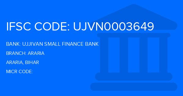 Ujjivan Small Finance Bank Araria Branch IFSC Code