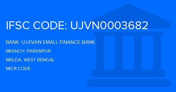 Ujjivan Small Finance Bank Paranpur Branch IFSC Code