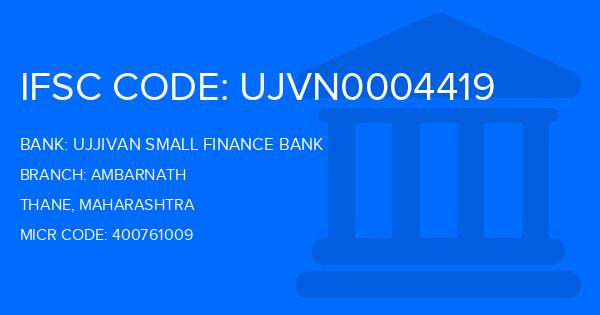 Ujjivan Small Finance Bank Ambarnath Branch IFSC Code
