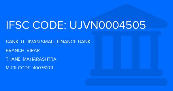 Ujjivan Small Finance Bank Virar Branch IFSC Code