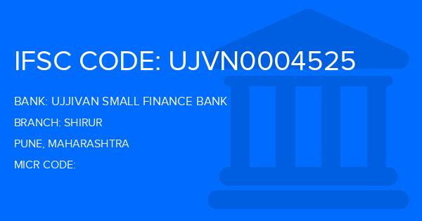 Ujjivan Small Finance Bank Shirur Branch IFSC Code