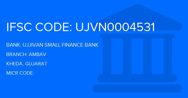 Ujjivan Small Finance Bank Ambav Branch IFSC Code