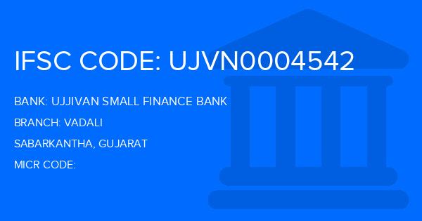 Ujjivan Small Finance Bank Vadali Branch IFSC Code