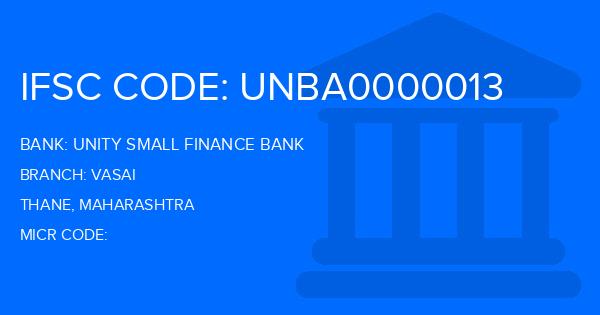 Unity Small Finance Bank Vasai Branch IFSC Code