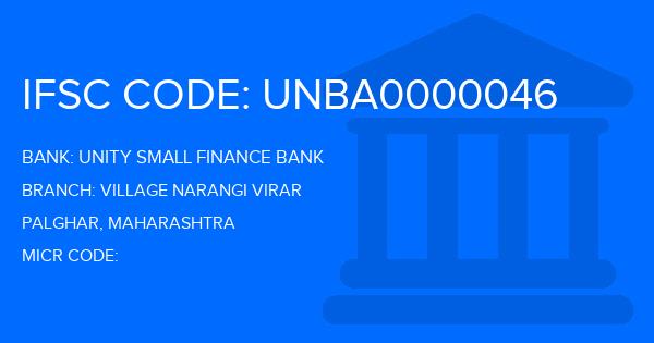 Unity Small Finance Bank Village Narangi Virar Branch IFSC Code