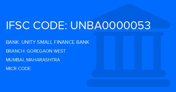 Unity Small Finance Bank Goregaon West Branch IFSC Code