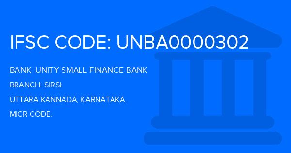 Unity Small Finance Bank Sirsi Branch IFSC Code