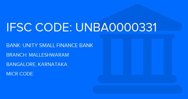 Unity Small Finance Bank Malleshwaram Branch IFSC Code