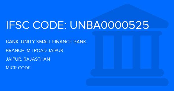 Unity Small Finance Bank M I Road Jaipur Branch IFSC Code