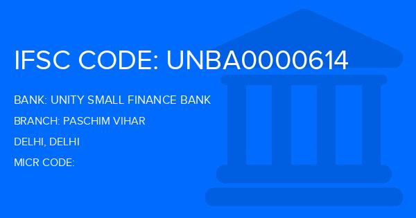 Unity Small Finance Bank Paschim Vihar Branch IFSC Code