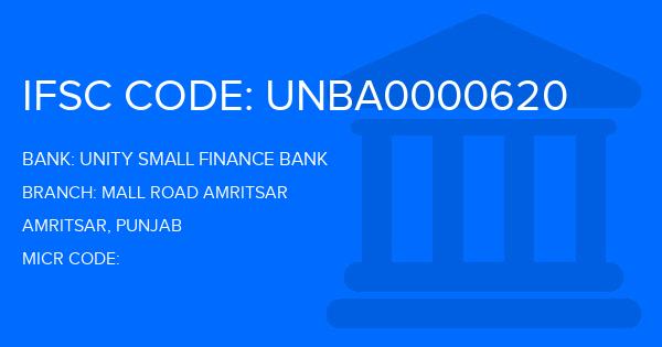 Unity Small Finance Bank Mall Road Amritsar Branch IFSC Code
