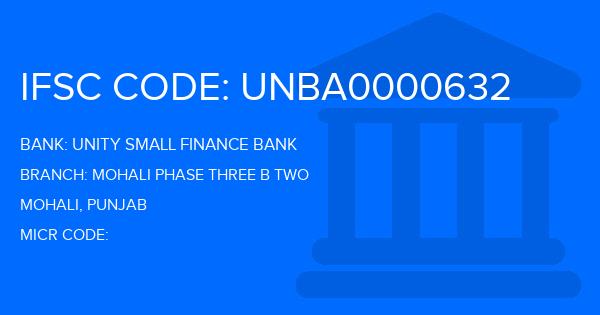 Unity Small Finance Bank Mohali Phase Three B Two Branch IFSC Code
