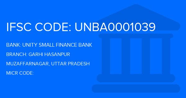 Unity Small Finance Bank Garhi Hasanpur Branch IFSC Code