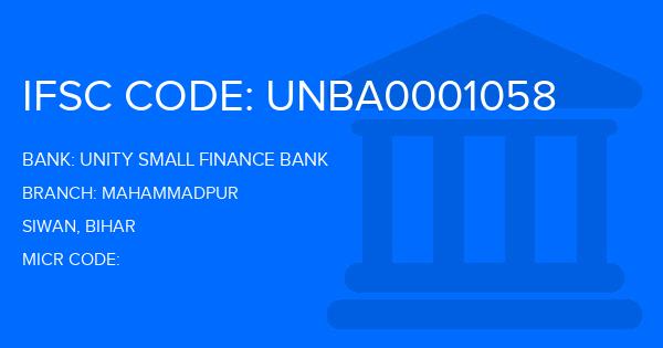 Unity Small Finance Bank Mahammadpur Branch IFSC Code